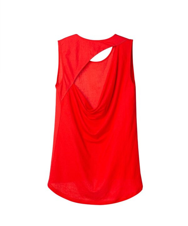 Draped slit back top
