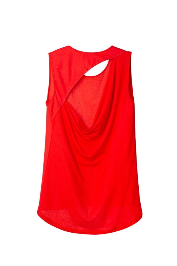 Draped slit back top