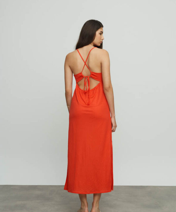 Oniyuri  tie dress orange