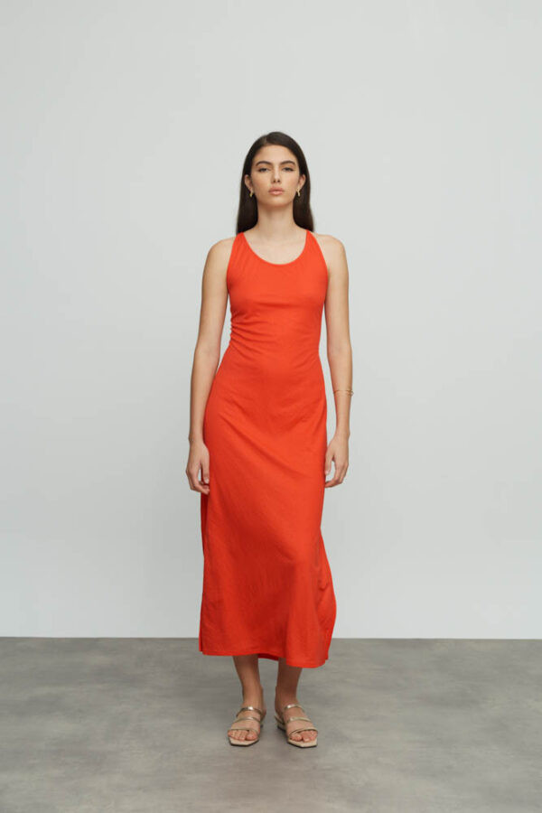 Alternative view of Oniyuri  tie dress orange