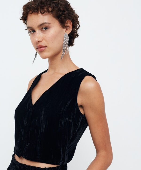 Crincle Velvet  Vest