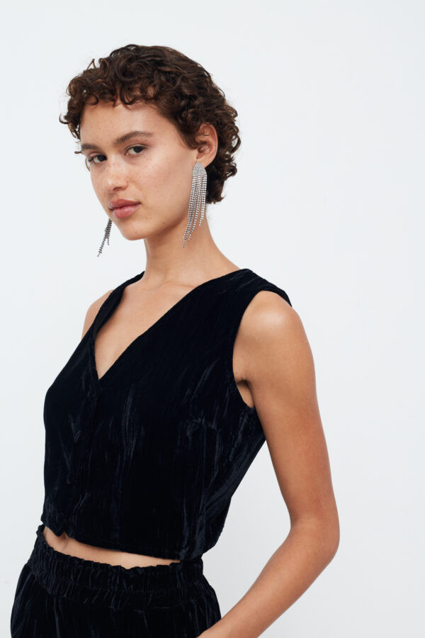 Crincle Velvet  Vest
