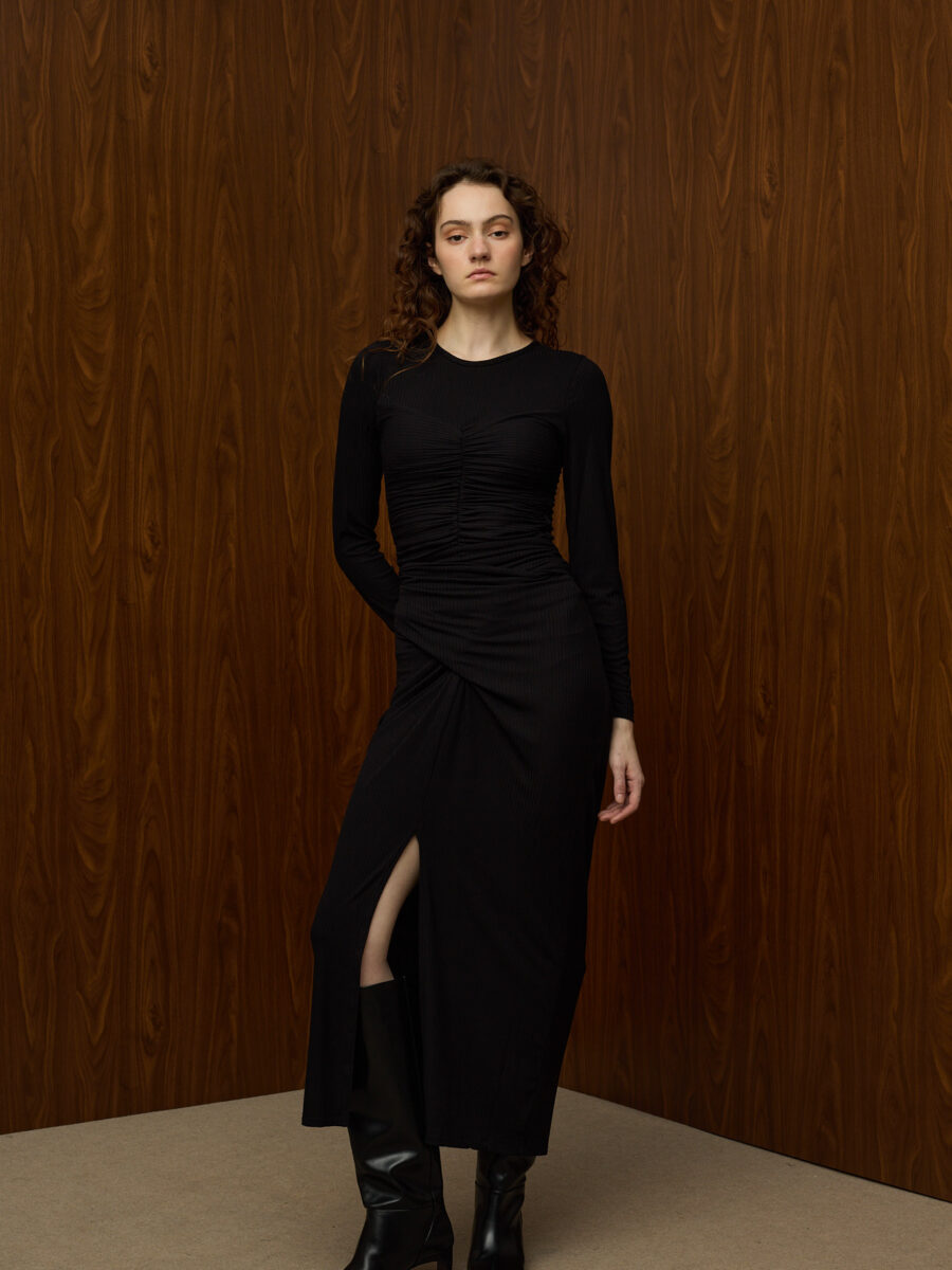 Bamboo Wrap Black Skirt