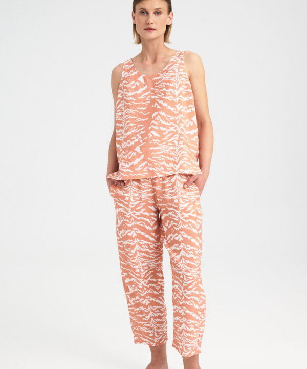 Sleeveless Zebra Flow Top