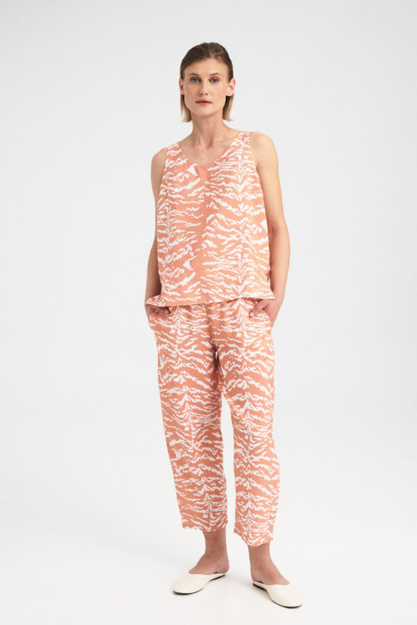 Sleeveless Zebra Flow Top