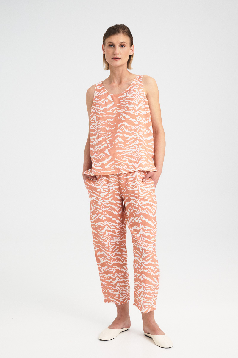 Sleeveless Zebra Flow Top
