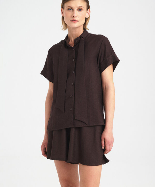 Alternative view of Tie-Neck Fluid Shirt
