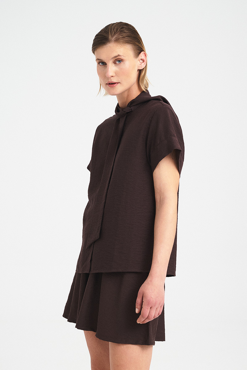 Tie-Neck Fluid Shirt - Image 4