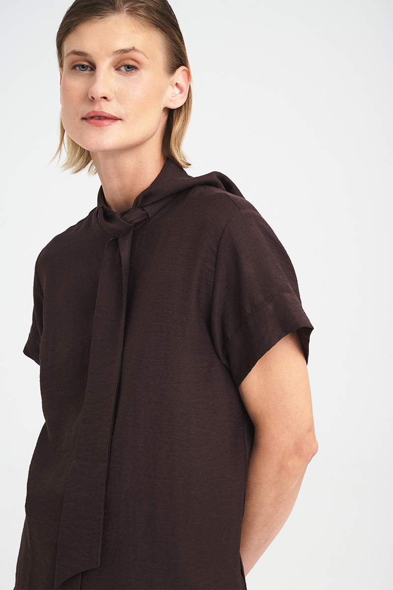 Tie-Neck Fluid Shirt - Image 5