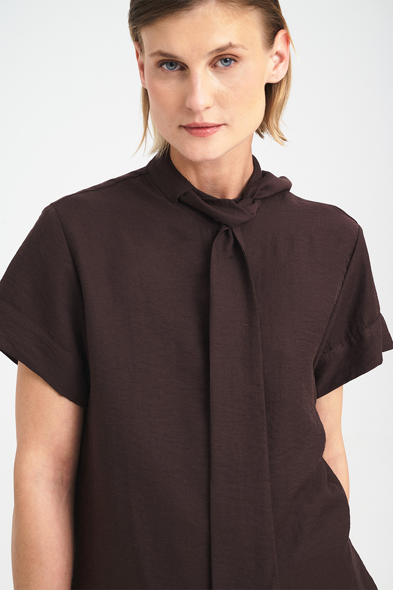 Tie-Neck Fluid Shirt - Image 6