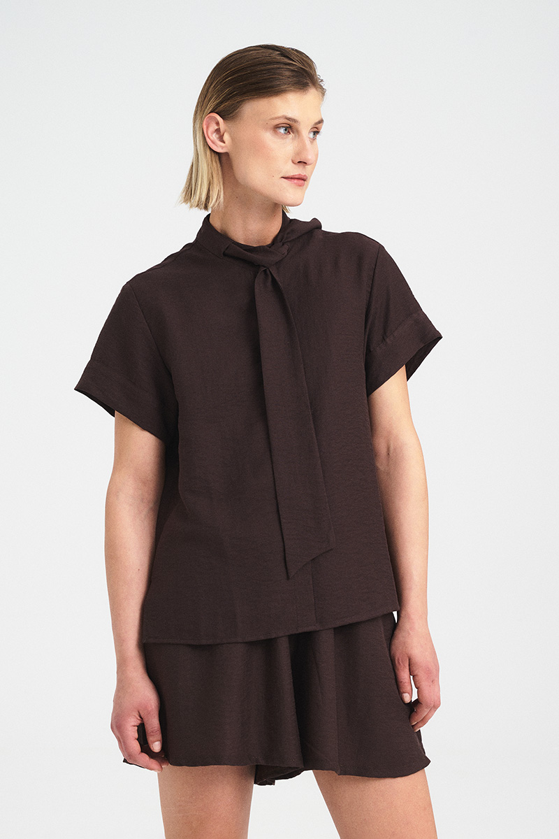 Tie-Neck Fluid Shirt - Image 7