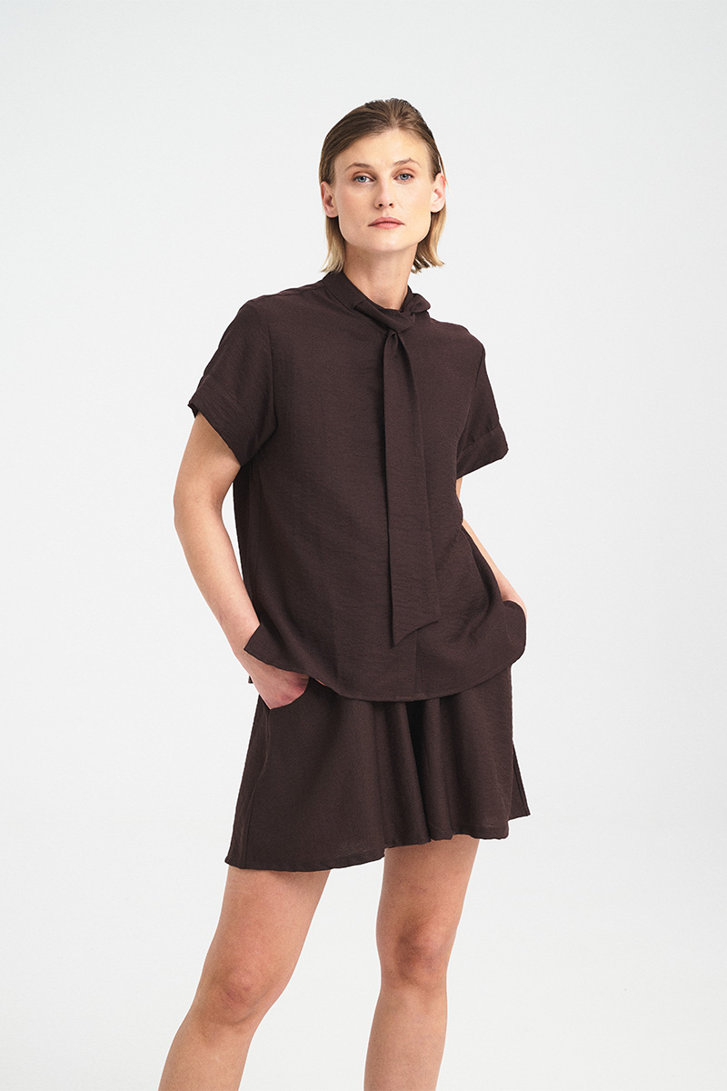 Tie-Neck Fluid Shirt - Image 8