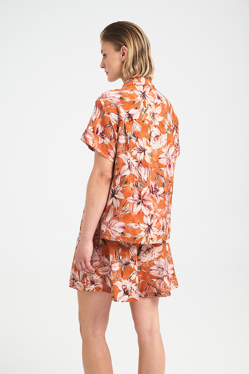 Alternative view of Lilies Tie-Neck Shirt