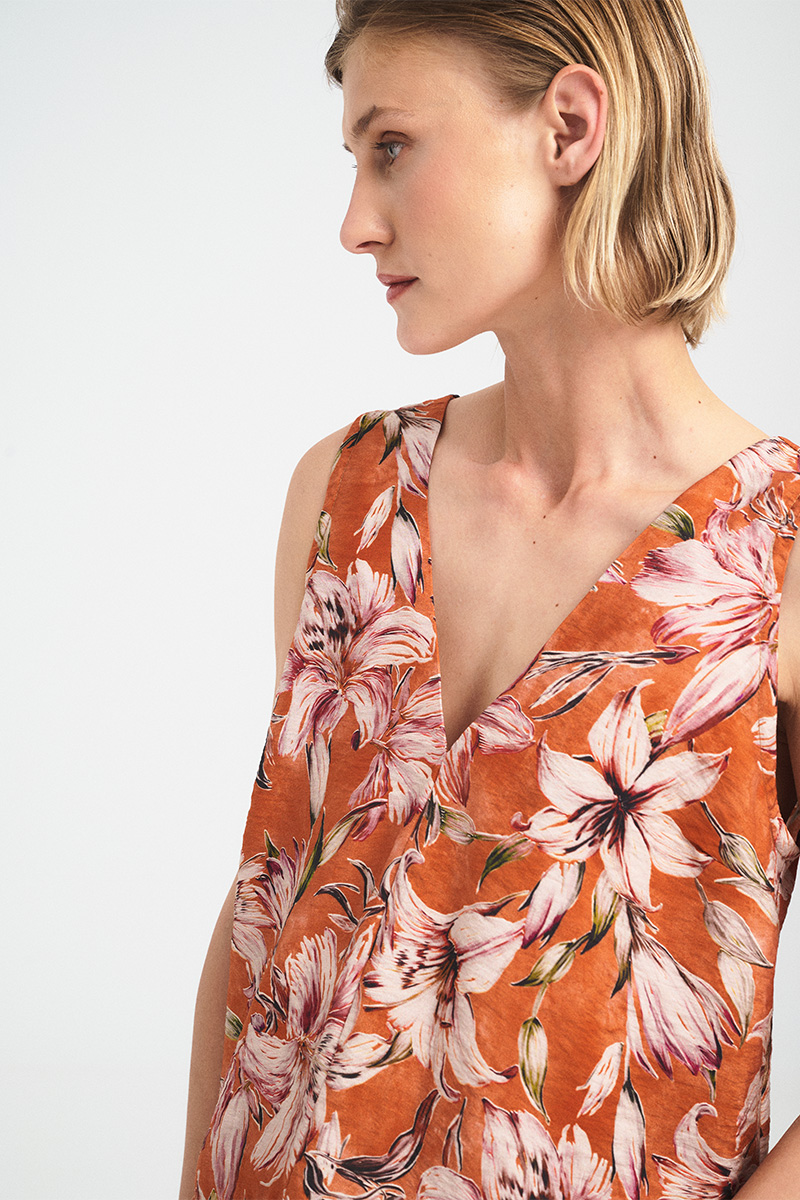 Sleeveless Floral V-Neck Top - Image 4
