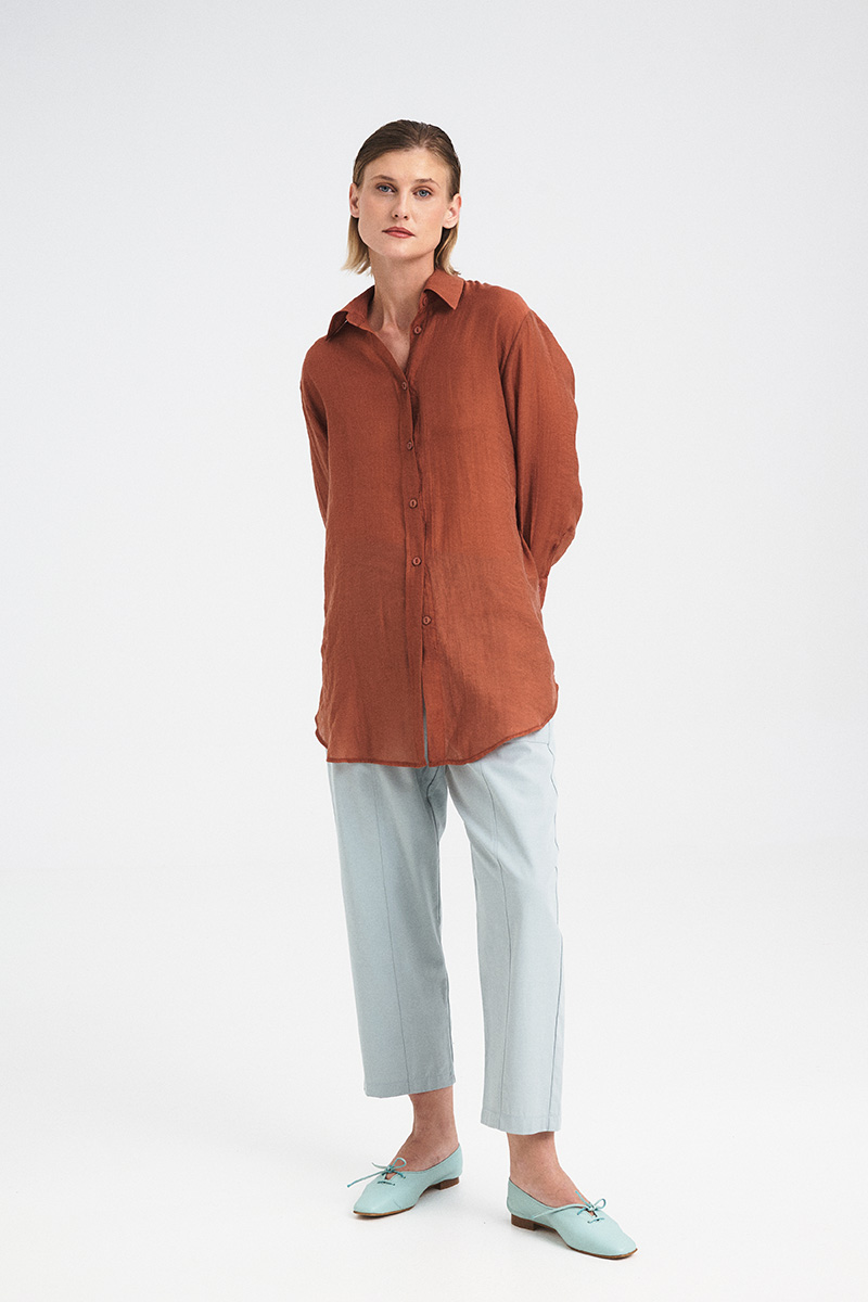 Oversized Sheer Tencel Shirt