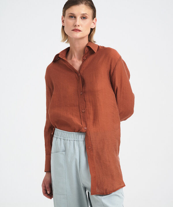 Alternative view of Oversized Sheer Tencel Shirt