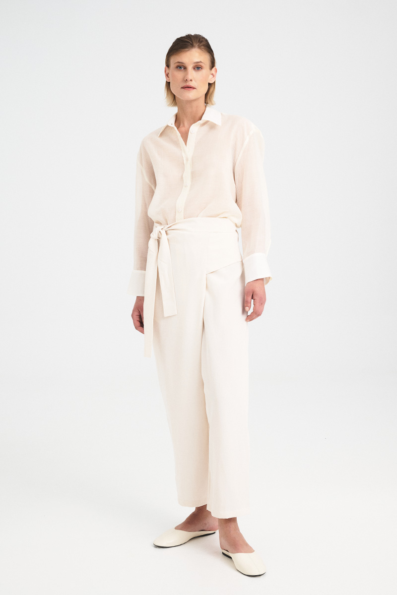 Oversized Sheer Tencel Shirt - Image 4