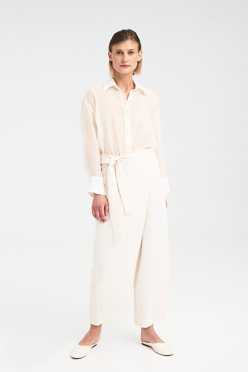 Oversized Sheer Tencel Shirt - Image 5