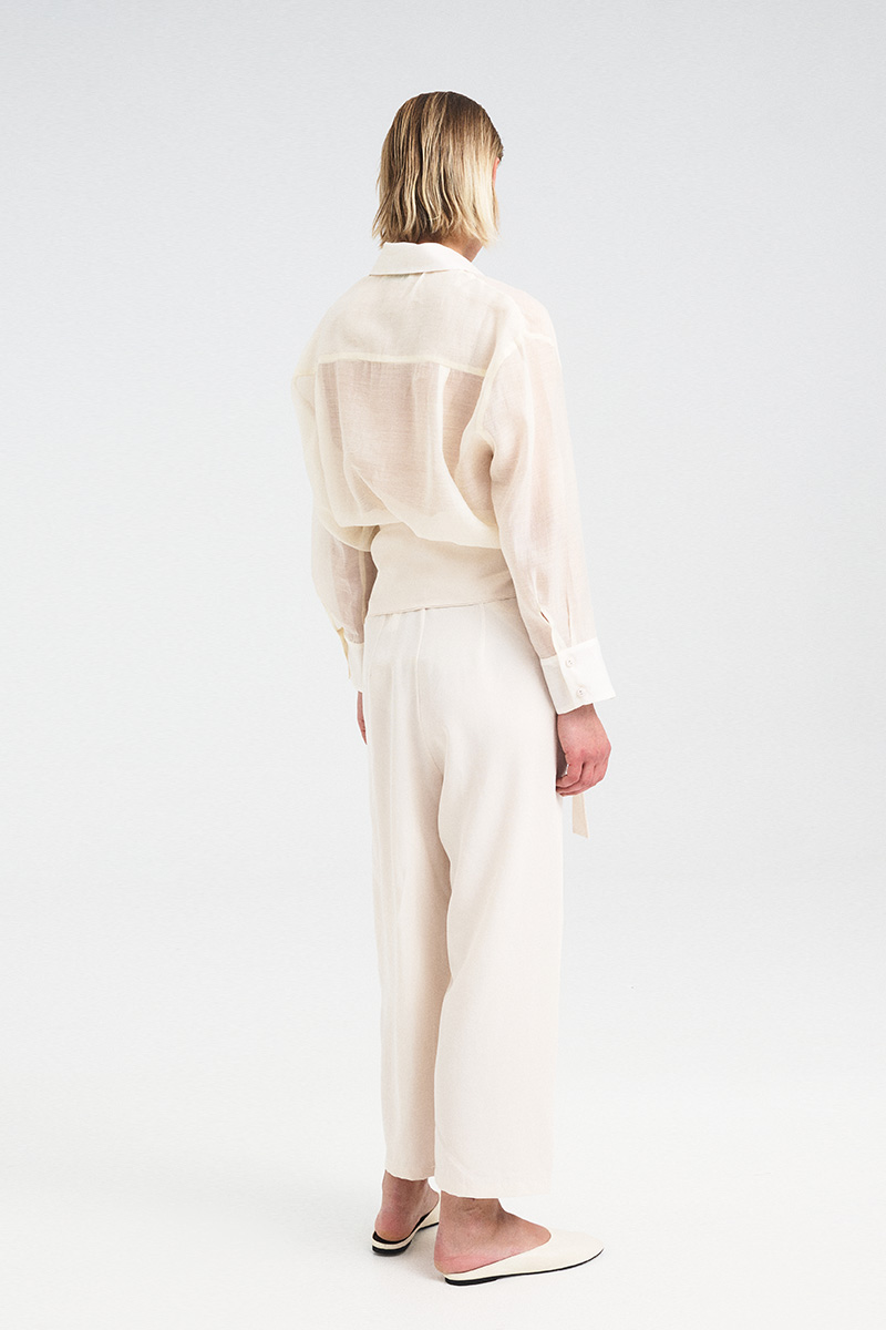 Oversized Sheer Tencel Shirt - Image 6
