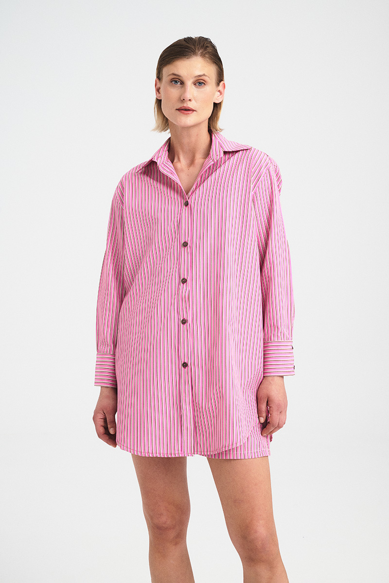 Oversized Stripe Cotton Shirt