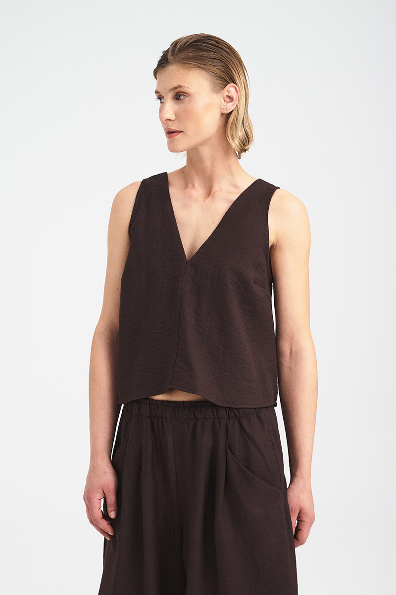 Sleeveless V-Neck Top - Image 3
