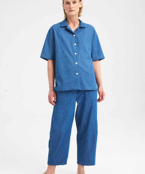 Short-Sleeve Denim Shirt