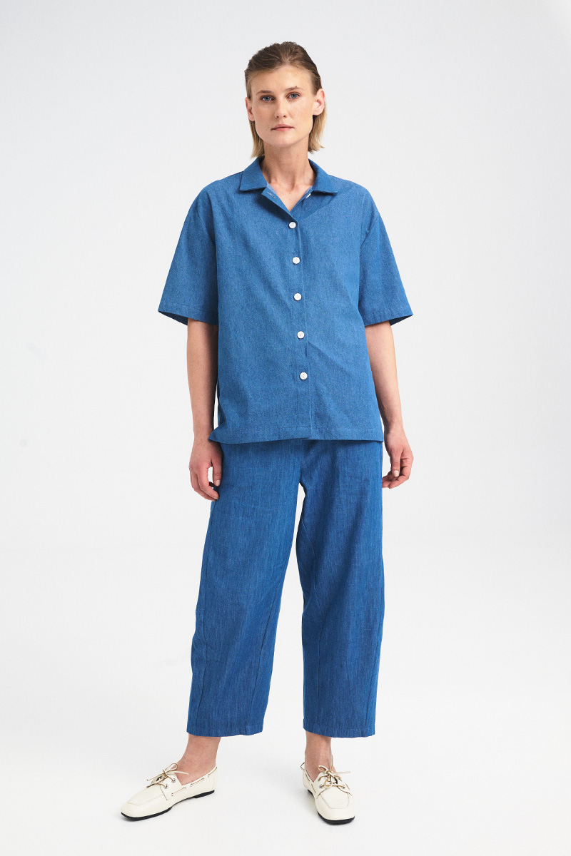Short-Sleeve Denim Shirt