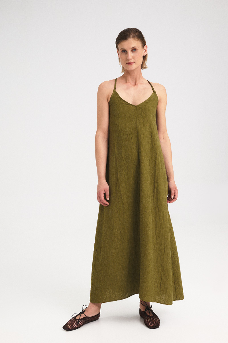 Dune Textured X-Strap Maxi Dress