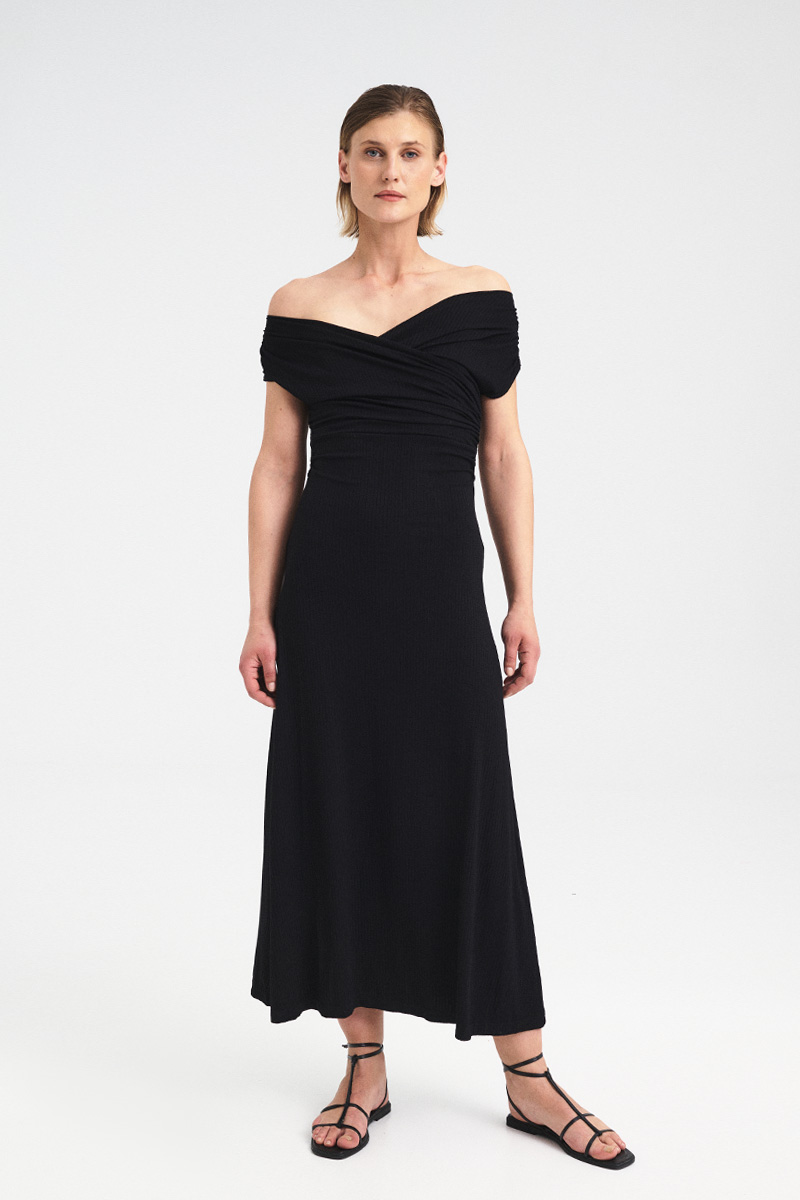 Drape Off-Shoulder Dress
