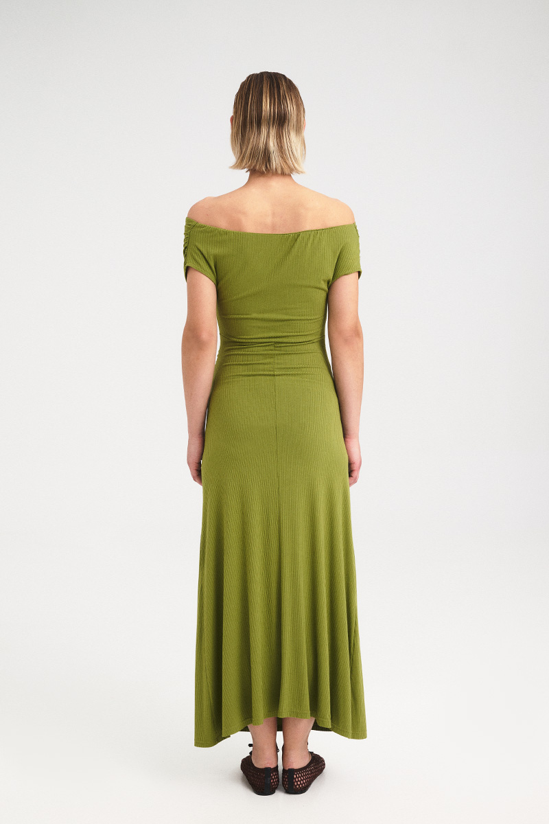 Drape Off-Shoulder Dress - Image 8