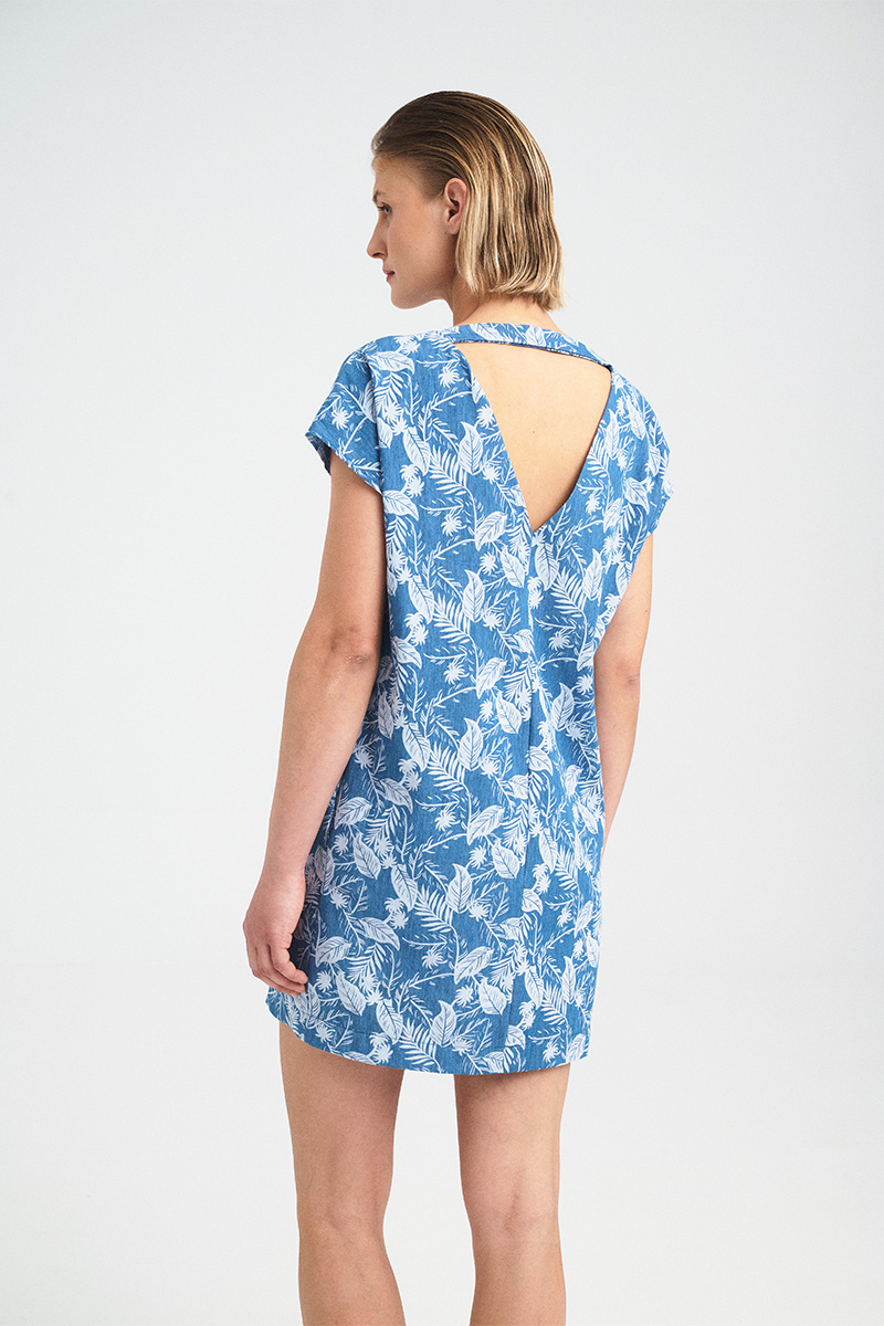 Tropic V-Neck Tunic Jean Dress - Image 4