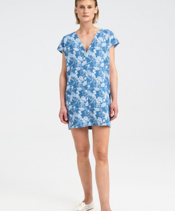 Tropic V-Neck Tunic Jean Dress