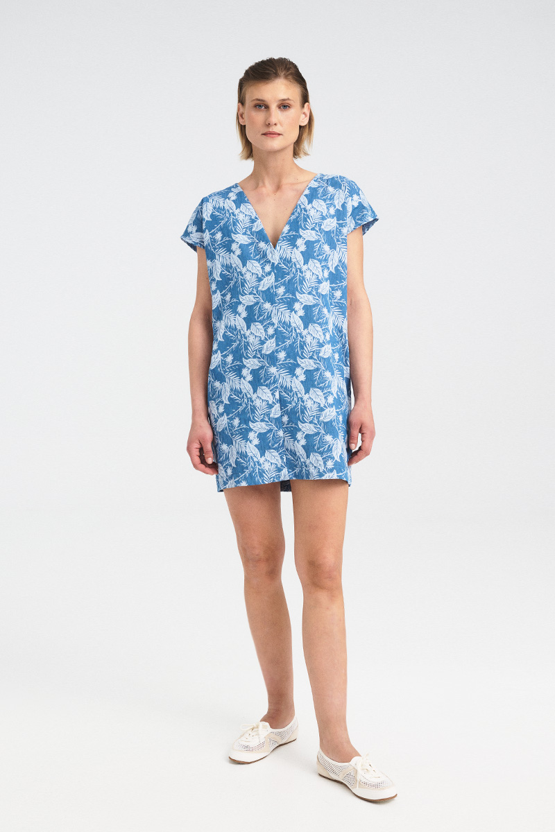 Tropic V-Neck Tunic Jean Dress
