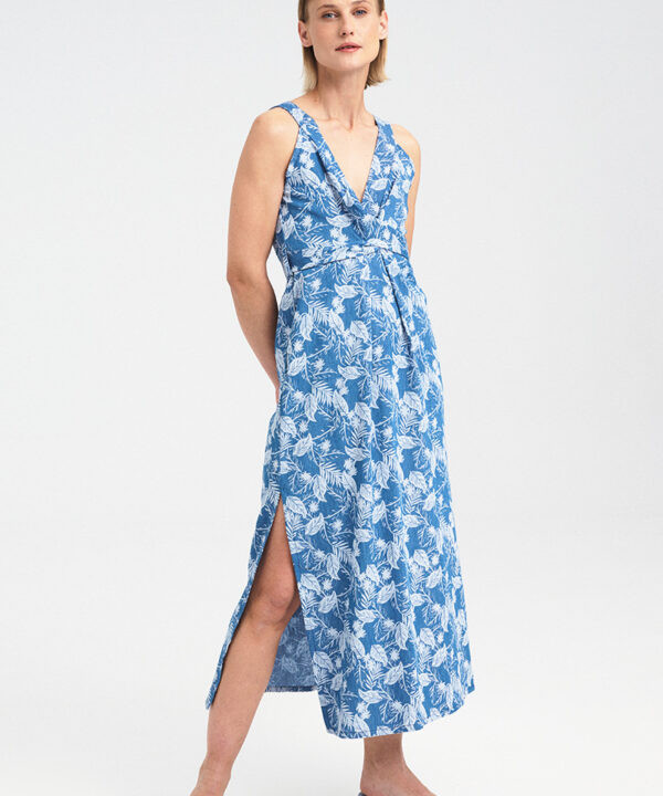 Alternative view of Twist Front Denim Print Dress