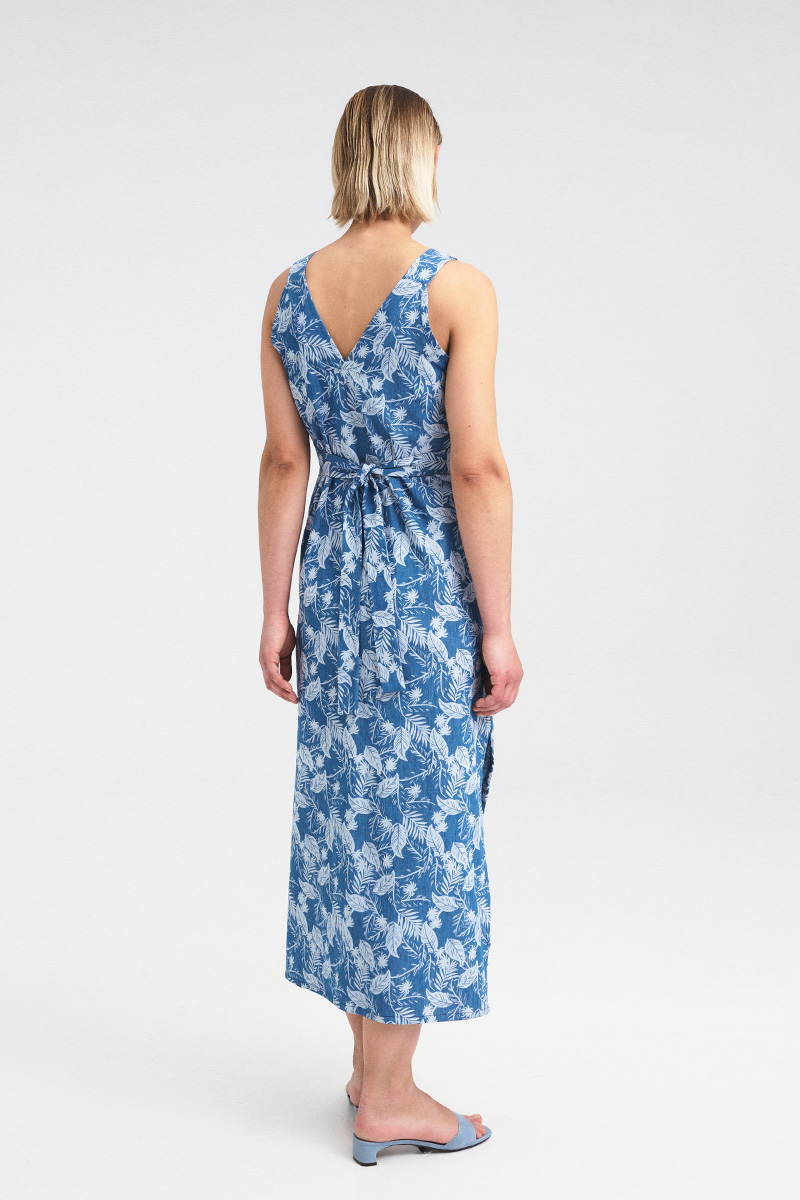 Twist Front Denim Print Dress - Image 4