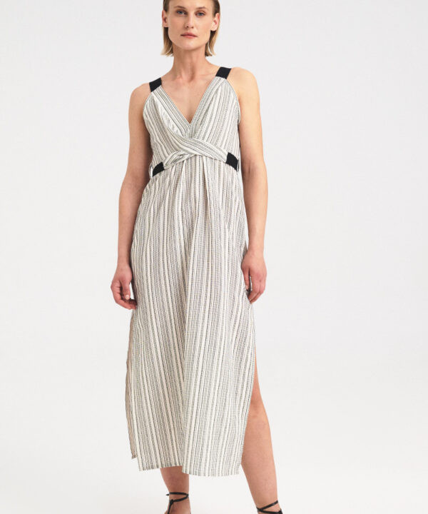 Twist Front Stripe Dress