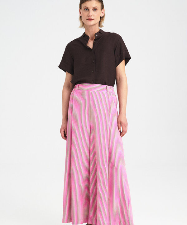 Wide-Leg Cotton Stripe Pants