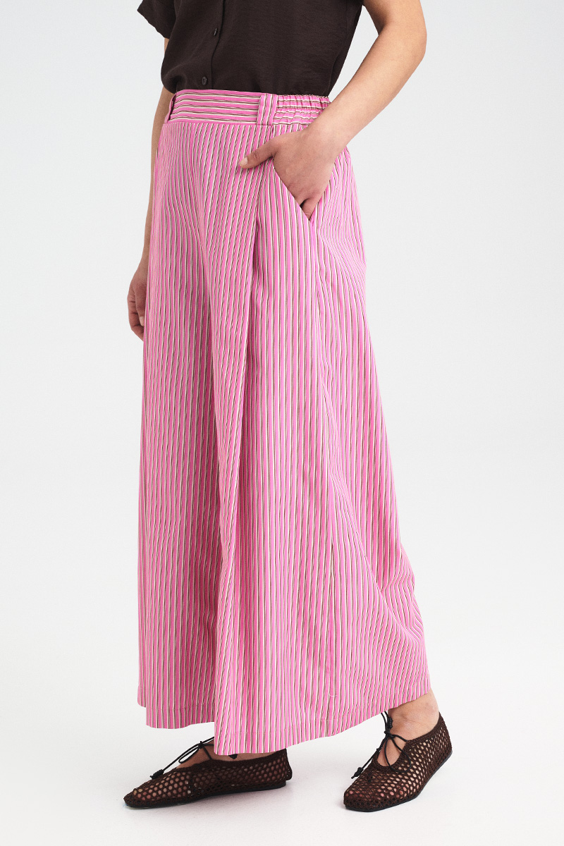 Alternative view of Wide-Leg Cotton Stripe Pants