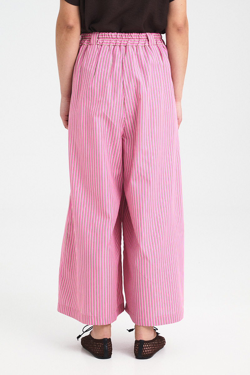 Wide-Leg Cotton Stripe Pants - Image 4
