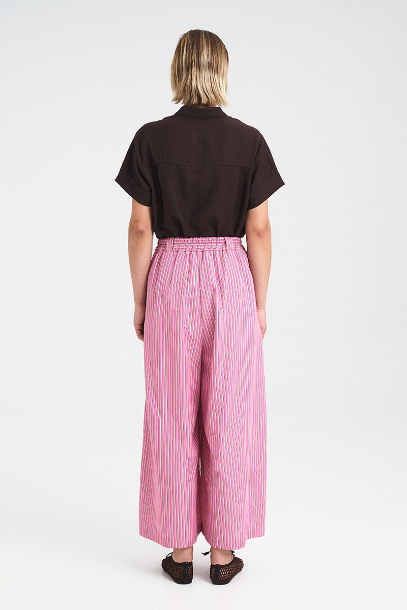Wide-Leg Cotton Stripe Pants - Image 5