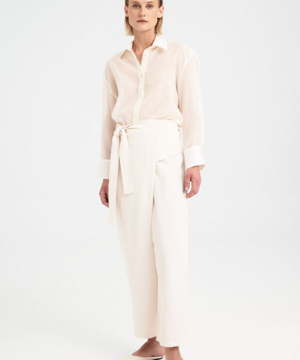 Wrap Front Tencel Pants