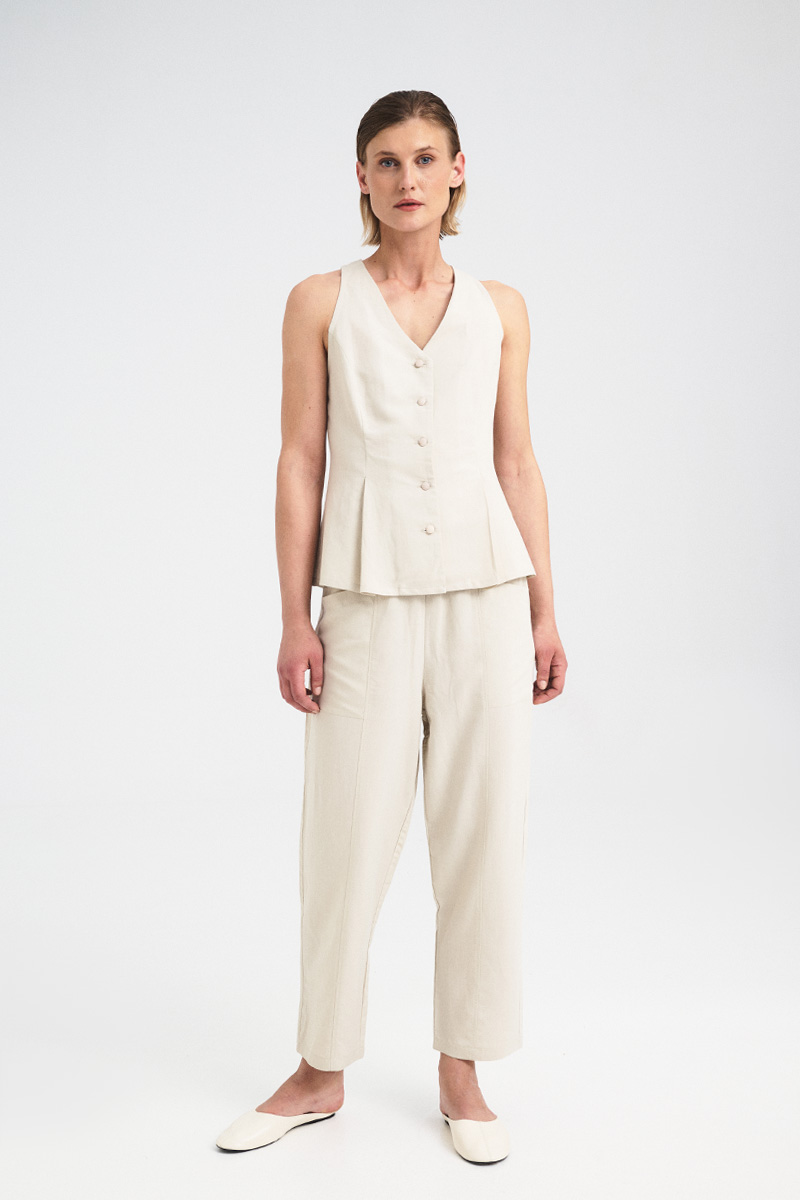Linen Patch Pocket Pants