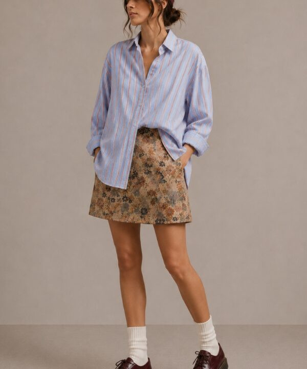 Oversized Striped Poplin Shirt