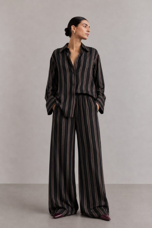 Alternative view of Wide Leg Striped Trousers