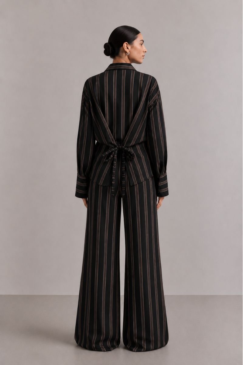 Alternative view of Wide Leg Striped Trousers
