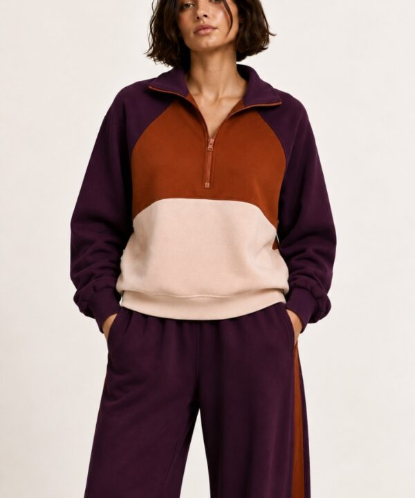 Alternative view of Color-Block Half-Zip Sweatshirt