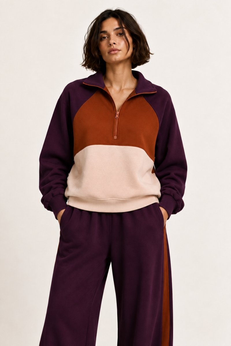 Alternative view of Color-Block Half-Zip Sweatshirt