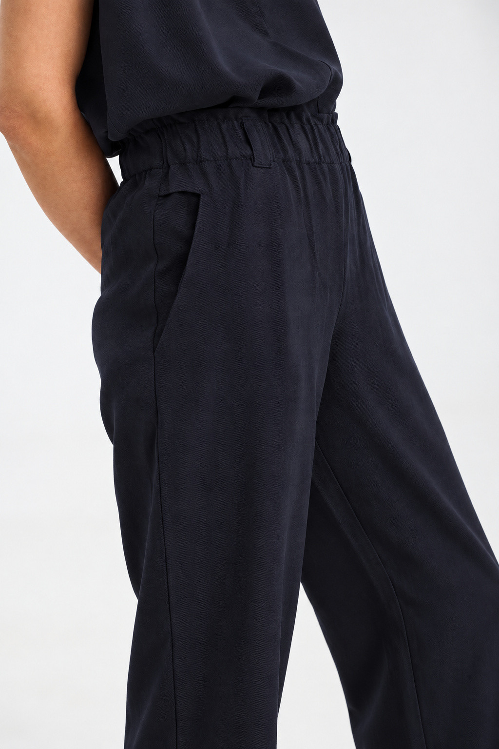 Relaxed Blue Τwill Pants - Image 3
