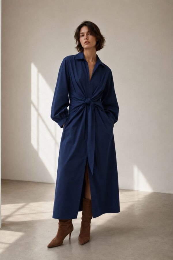 Tie-Waist Shirt Dress