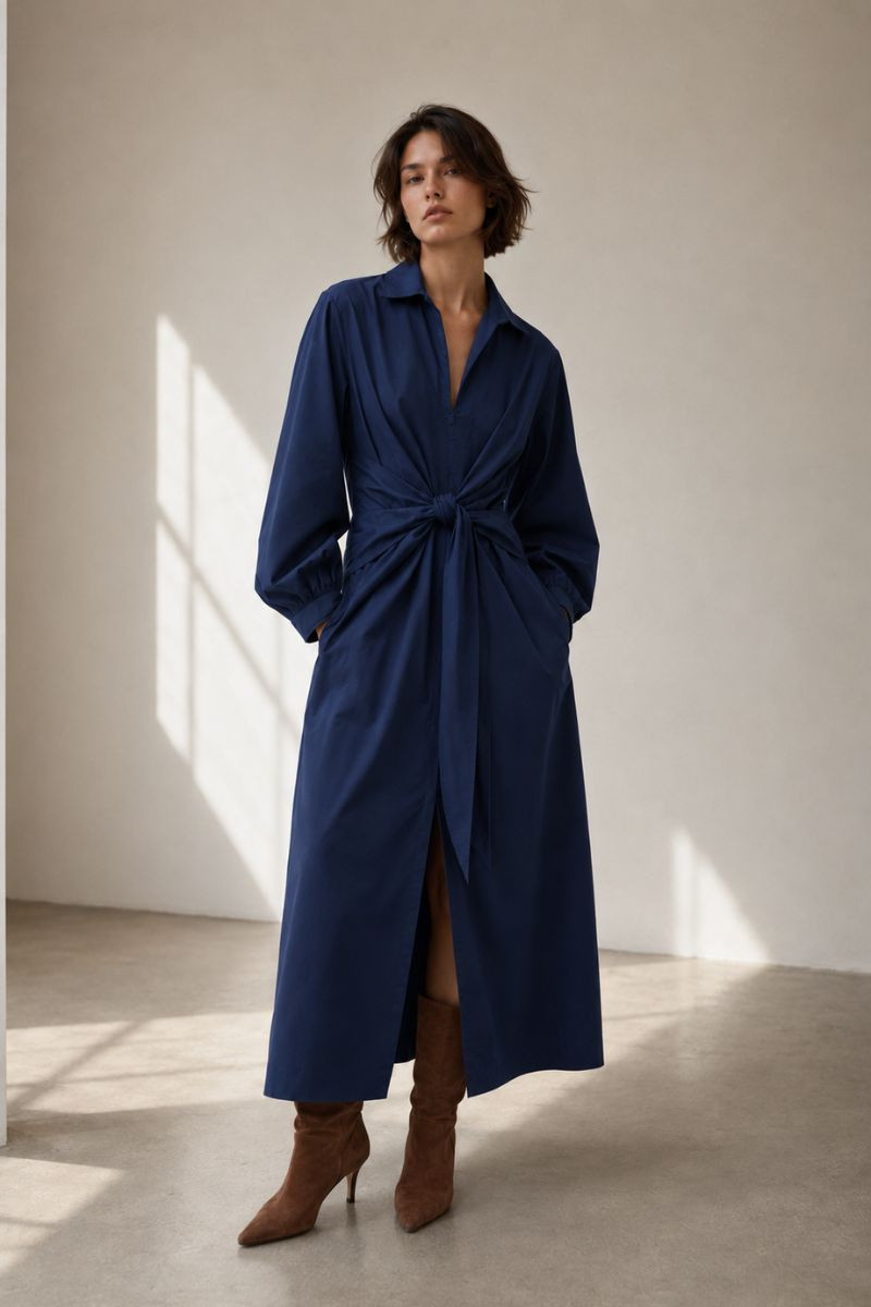 Tie-Waist Shirt Dress